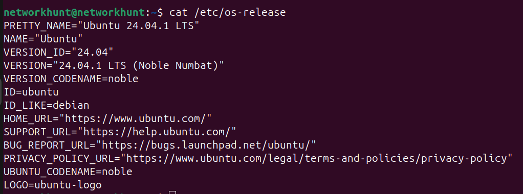 To view to contents of the os-release file use the command below-