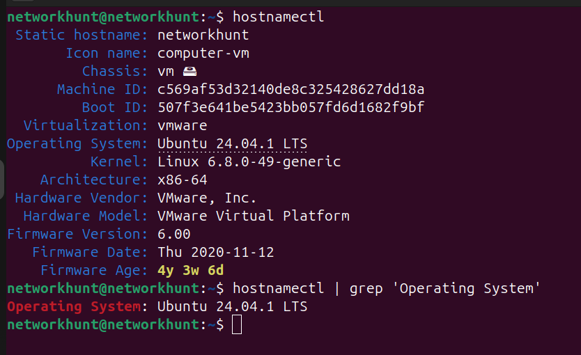 os-version using hostnamectl command 