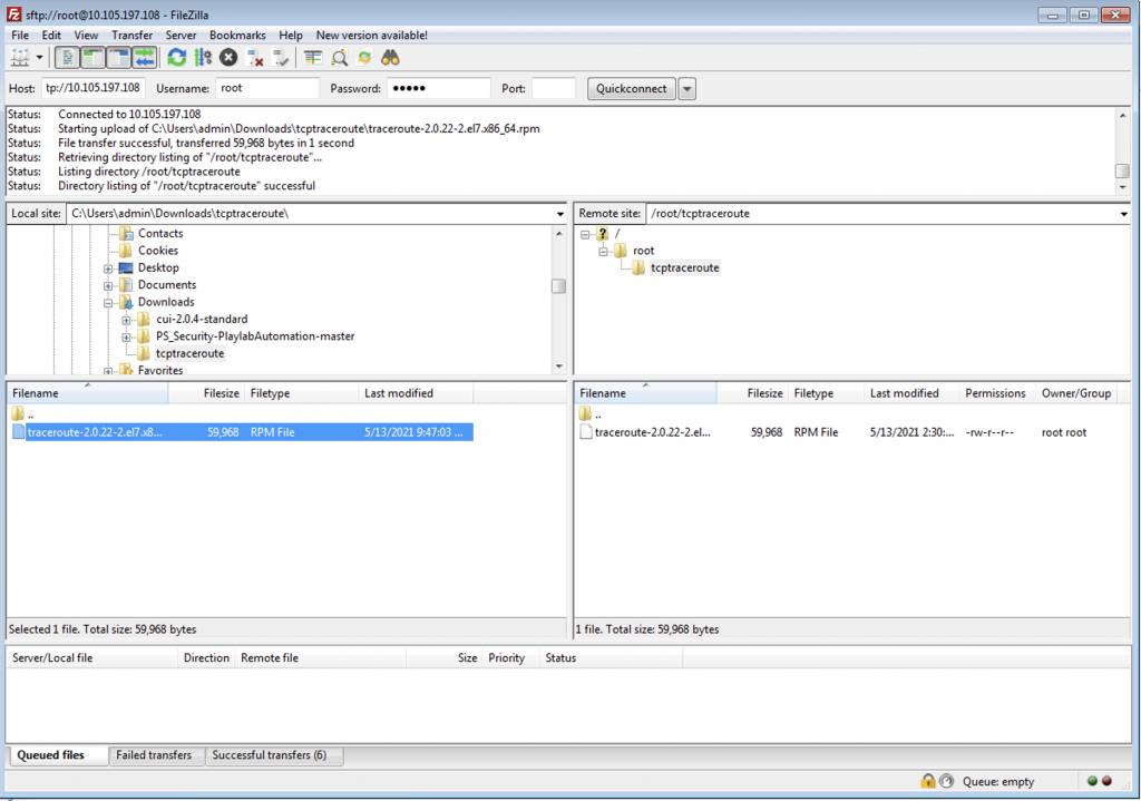 tcp traceroute in centos linux