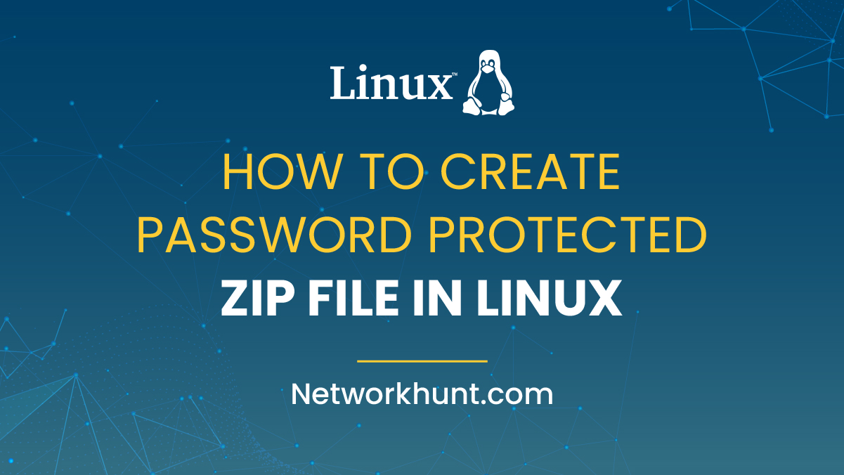 How to create password protected ZIP file in linux