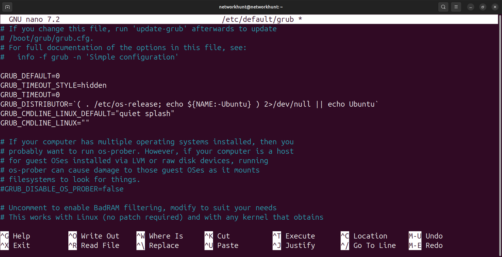 Editing GRUB configuration file to Permanently Enable IPv6
