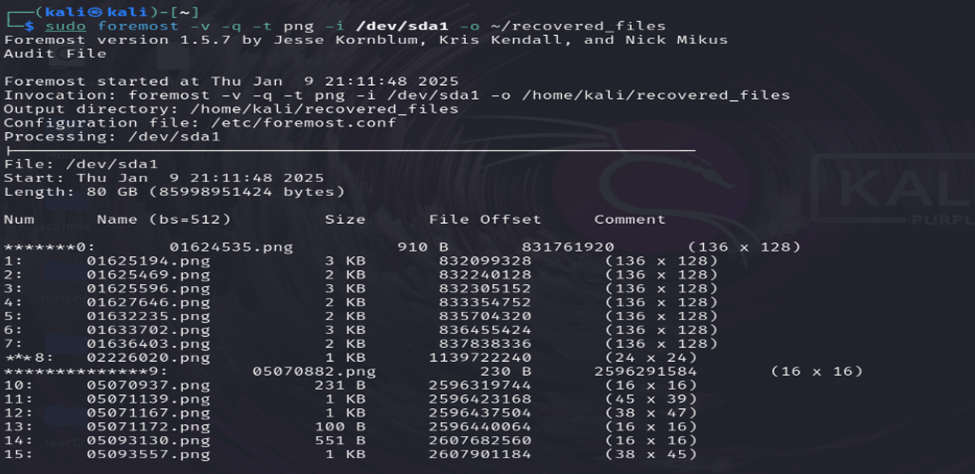 recover deleted file in linux using foremost